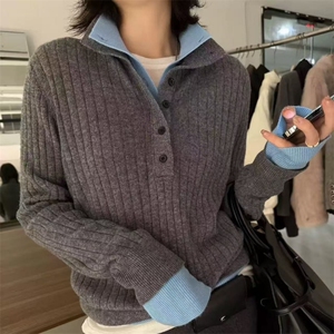 打底衫女秋冬内搭翻领套头保暖长袖针织毛衣图片