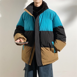 港风2026新品冬季宽松情侣装撞色棉衣棉服冬装加厚外套D007-P90图片
