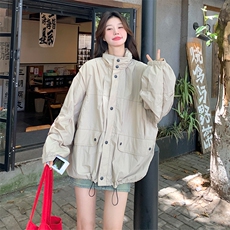 现货！韩系休闲连帽冲锋衣外套2C260-C042-P165-K238，女装短外套，2C260