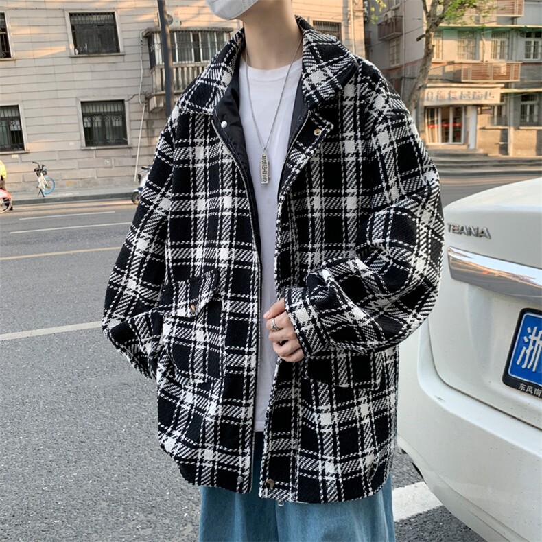 毛呢大衣男秋冬季新款潮牌夹克港风宽松呢子外套J6511P95,男装夹克,电商A157