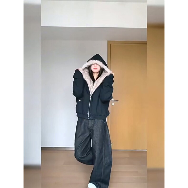 现货高品质美式高街冬季重磅硬挺短款座山雕毛领棉衣男女加厚外套,男装棉衣,电商A486-1