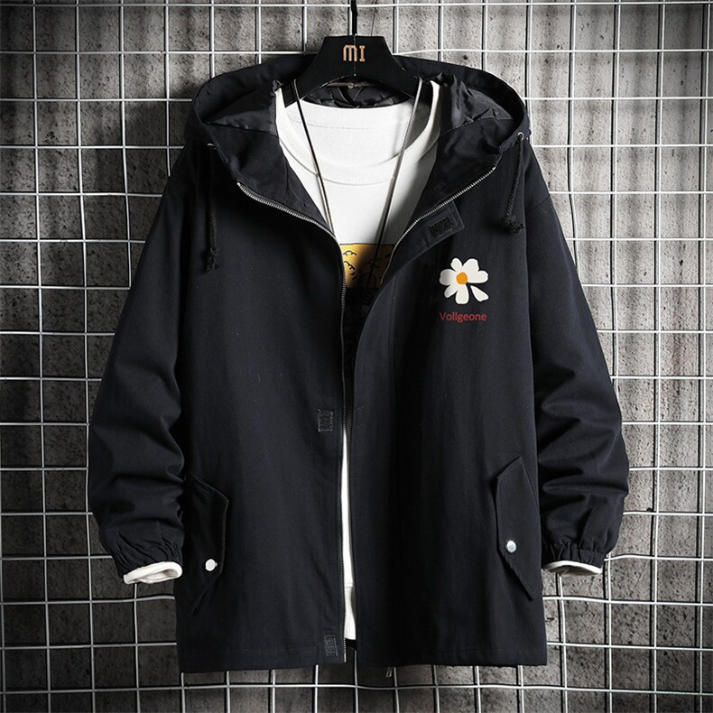 JK41059-P85 加棉款-P115 纯棉连帽夹克男士大码工装夹克男 网格图片
