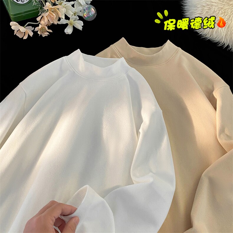 德绒打底衫半高领加厚内搭情侣长袖T恤卫衣男TC1201-P17【特价】，男装T恤，电商A007