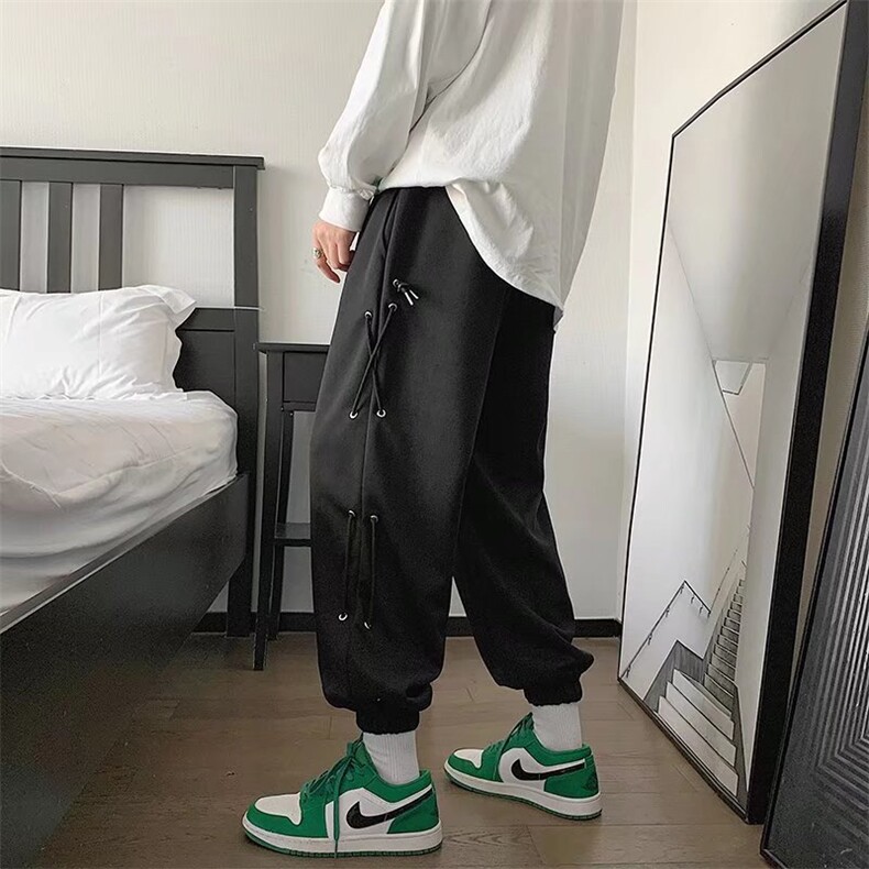 休闲裤男hiphop宽松束脚卫裤KT12P32图片