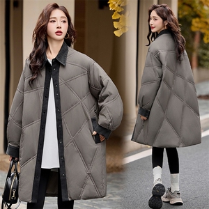 现货主推~白鸭绒羽绒服2004气质牛仔拼接大气百搭外套女装图片