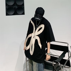 美式高街短袖男夏季重磅垫肩t恤欧美潮牌1001-1-T35 -P36图片