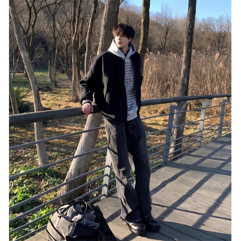 【有货】DJK945-P63美式重磅斜纹廓形时装短款棒球服外套棉衣男潮，男装棉衣，星座603-2