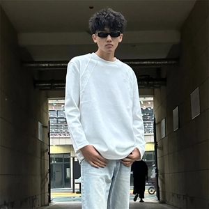 抖音得物品质26春装美式高街曼巴棉螺纹拼接卫衣圆领长袖T恤YT164图片
