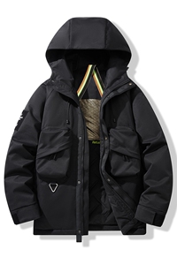 冬季工装棉衣外套美式加棉加厚冲峰衣连帽男款XZ109-1-M353-P110图片