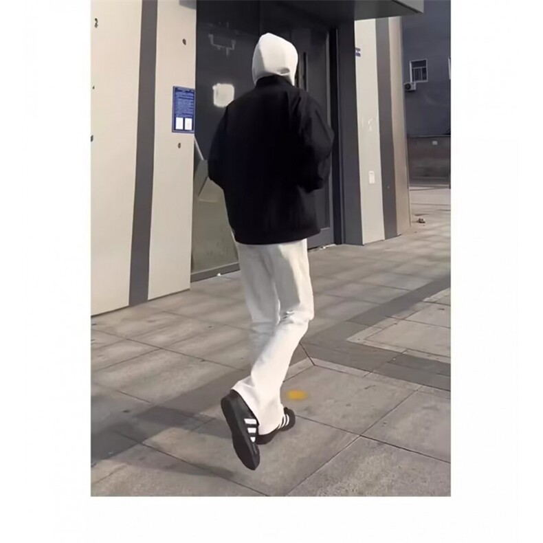 美式vibe高街男女弹力纯白直筒修身显瘦窄版微喇牛仔裤S752P34,男装牛仔裤,星座1112-1