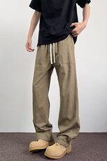 日系复古大口袋休闲裤男夏季cleanfit宽松百搭水洗抽绳直，男装休闲裤，星座218-1（原230）