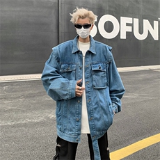 F16-P65春秋新款韩版复古休闲宽松夹克潮牌ins工装牛仔外套男，男装夹克，星座512-6