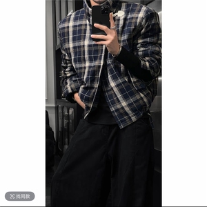 抖音秋冬加棉复古格子正反两面穿棉服夹克男M213-P128(网图）图片