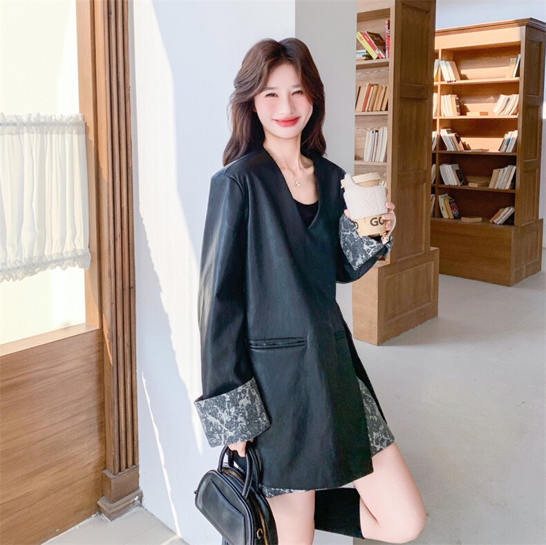 新品大货好数据蛋白皮衣套装6832-P205控328,女装套装/套裙,2C196