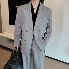 春秋时尚宽松高级垫肩西服男士帅气轻熟韩版休闲西装上衣0087P135，男装西服套装，电商B267