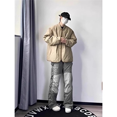古着vintage棉服潮牌高级感菱格棉衣棒球领棉袄JK9701，男装棉衣，星座516A