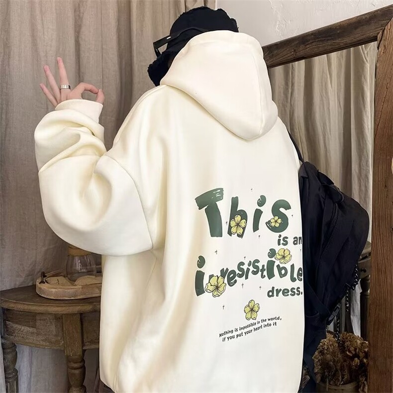 350g华棉潮牌印花连帽卫衣男女休闲春秋宽松时尚上衣5123-P43网图,女装卫衣/绒衫,电商B245