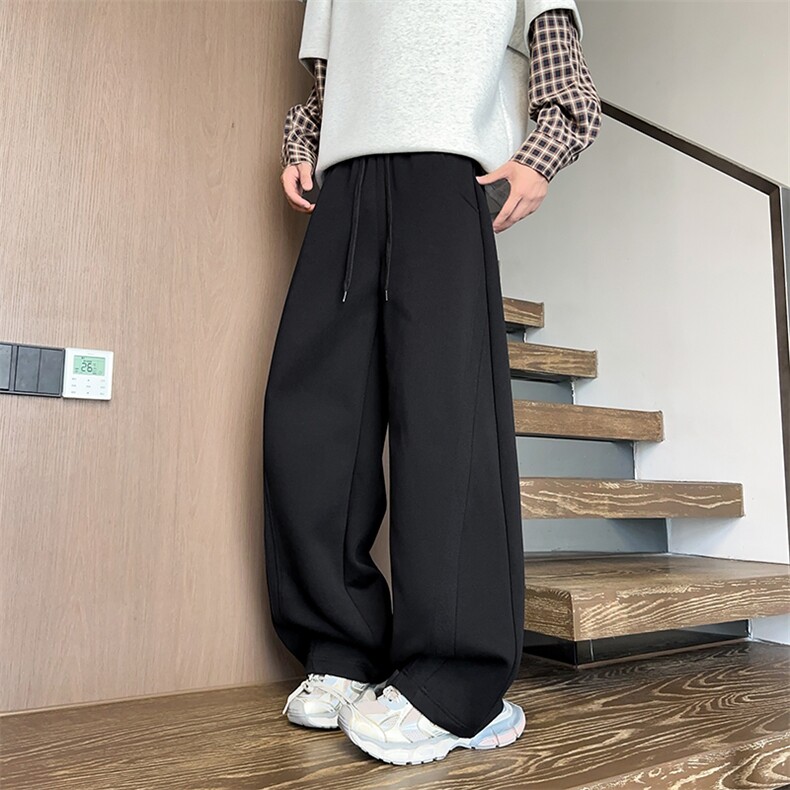 K25101批45控68秋季美式弯刀裤罗纹拼接休闲裤百搭长裤子男裤,男装休闲裤,电商D229A