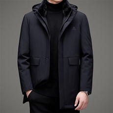 羽绒服冬装新款男装连帽冬季宽松保暖水貂毛领外套MSNA6659-P405，男装羽绒服，电商B212（原钱塘6029）