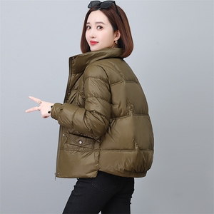 新款2023年立领专机走线新g标90白鸭绒短款羽绒服图片