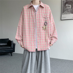 （带配件） CS1158-特批45控88 秋季新款男女格子短袖大码男衬衫图片