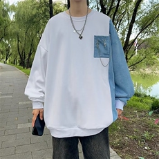 日系拼接无帽卫衣男2023春秋小众设计XW015P35，男装卫衣，星座1116-2