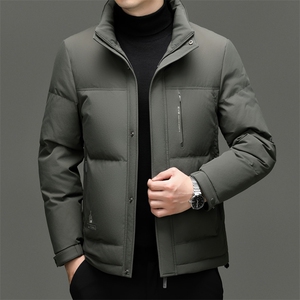 主推新款冬季短款90绒子白鸭绒羽绒服外套中年男装加厚羽绒服夹克图片
