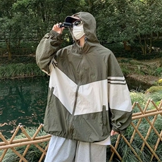 日系复古廓形防晒衣夏季薄款男女宽松拼色户外防嗮服F7014P40，男装夹克，星座1116-2