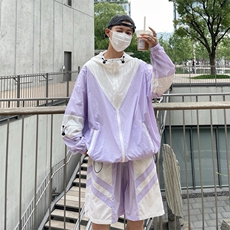 夏季防晒服套装运动风拼色时尚防晒衣夹克衫男XZ514-2-1609-P98，男装防晒衣，星座514-2(原B239)
