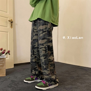 新款迷彩裤美式复古工装裤直筒休闲裤子 XZ1002-K081-P65图片