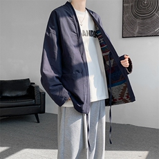 8XL-M特大码夹克男新中式道袍双面穿风夹克外套男JK1308P118，男装夹克，电商D206-1