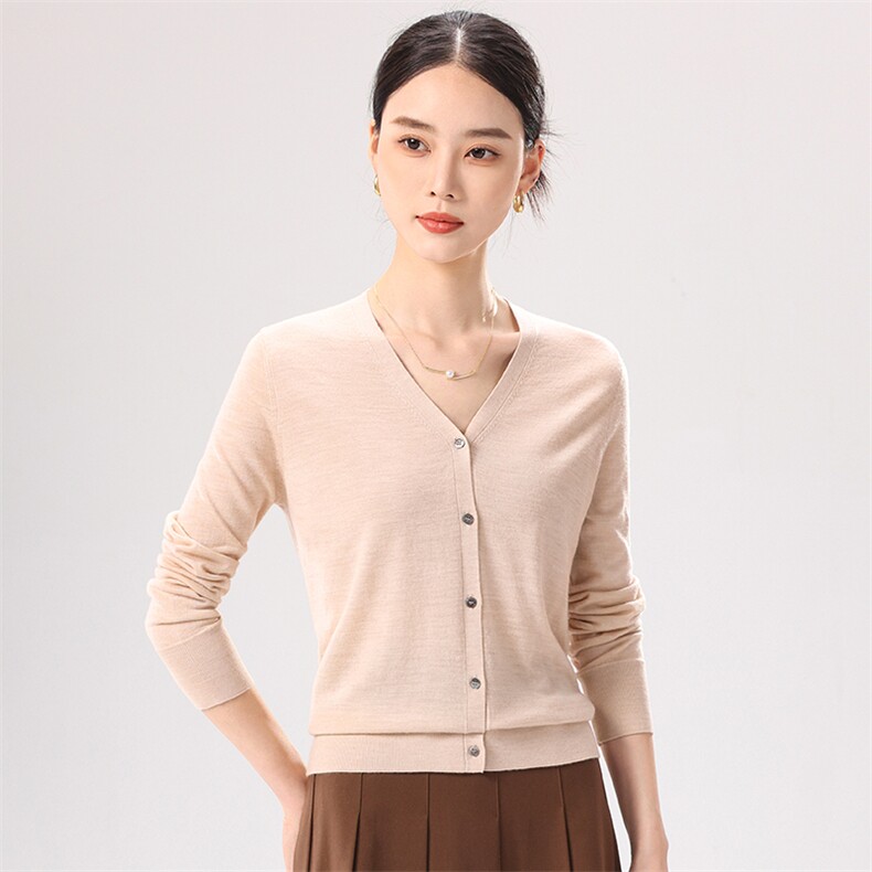 2025年秋季2025年秋季时尚百搭通勤简约休闲V领长袖，女装羊毛衫，清联羊绒