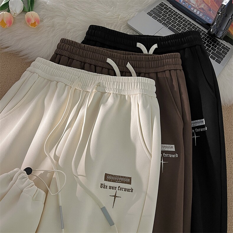 KP756 P45美式潮流休闲裤男港风宽松直筒拖地裤束脚裤卫裤图片
