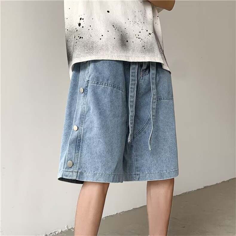 潮流牛仔裤新款短裤日常时尚都市简约男高腰夏季流行慵懒,男装牛仔裤,星座716-2