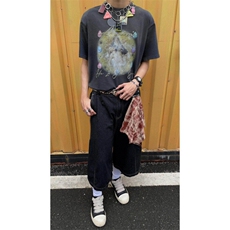现货-N150-P58黑色牛仔七分裤休闲短裤中裤可拆卸方巾，男装牛仔裤，电商B327