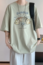 已注册/夏季内景重磅文艺情侣短袖T恤男潮宽松打底衫DT00129/P25，男装T恤，电商B316