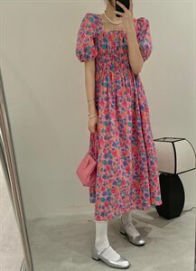 碎花清新连衣裙图片