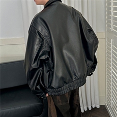 现货皮夹克外套男款潮牌宽松PU皮衣A351-AP2605-P105控168，男装夹克，电商A351