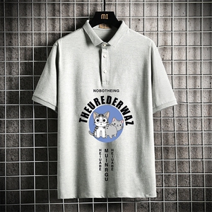 PL57160-P35 翻领短袖polo衫男大码胖子半袖t恤男有领保罗衫图片