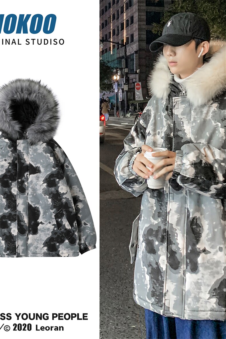 MC49099-P135日系潮棉衣男大码派克服男工装棉服外套棉袄,男装棉衣,电商A040