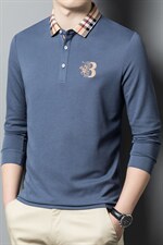 长袖POLO衫男士翻领t恤春秋季2023新款中年爸爸装商务休闲上衣，男装T恤，电商B212（原钱塘6029）
