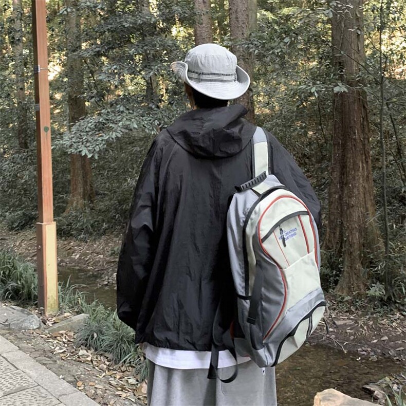 日系潮牌连帽半拉链防风冲锋衣男青少年套头宽松防晒服F0405-P38,男装夹克,星座308B-2