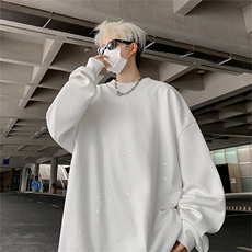 抖音得物高品质重磅全棉二开支持退换360克满天星圆领卫衣CM09，男装卫衣，电商A486