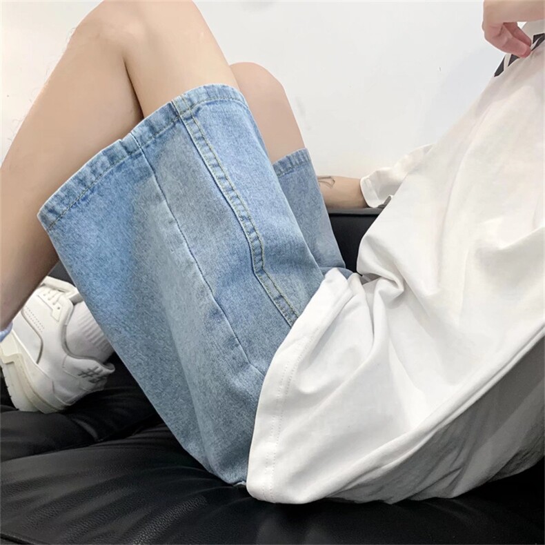 牛仔短裤男潮牌ins夏季休闲纯色五分裤宽松潮流外穿裤子DK628-P38,男装牛仔裤,星座1008-1