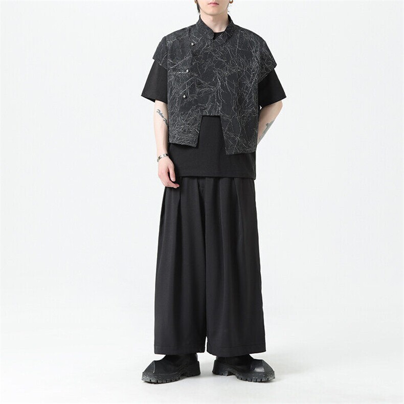 2025春季新款男装新中式短款马夹外搭风短袖马甲外套C88-P65,男装背心/马甲,电商B277(原6028)