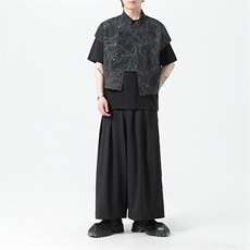 2025春季新款男装新中式短款马夹外搭风短袖马甲外套C88-P65，男装背心/马甲，电商B277(原6028)