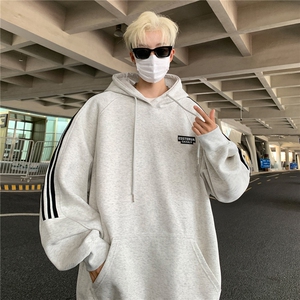 高品质！全棉重磅400克潮牌宽松三条杠连帽卫衣 RH1405JR 特p68图片