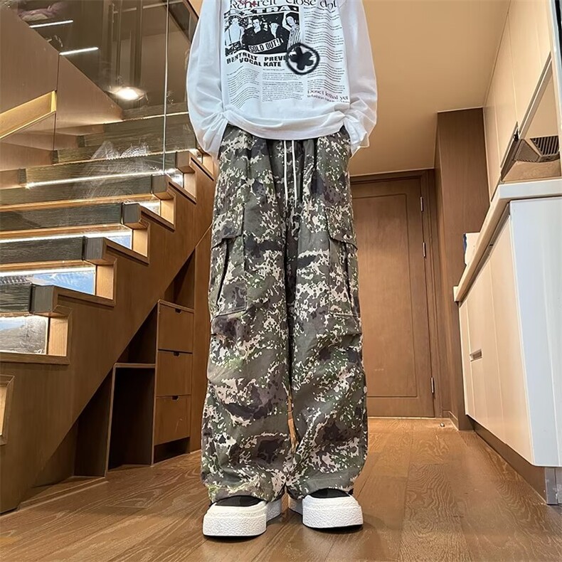 迷彩工装裤子男美式高街痞帅伞兵裤BG78P50,男装工装外套,星座1116-2