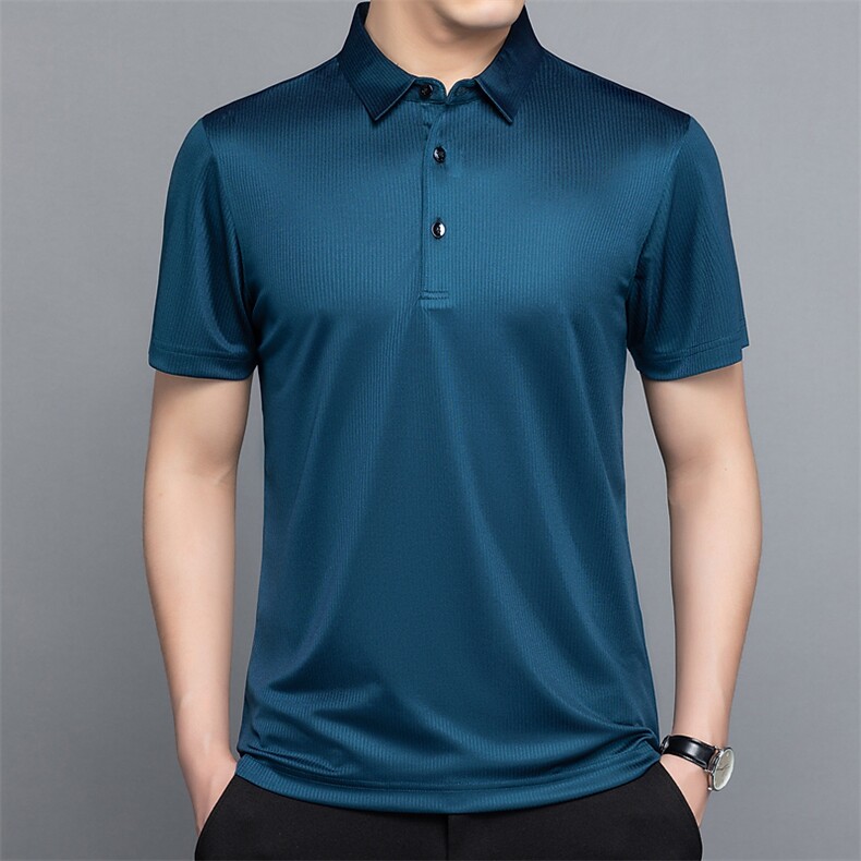 POLO衫男上衣半袖男装衣服男士体恤衫T恤潮牌休闲翻领爸爸短袖男图片
