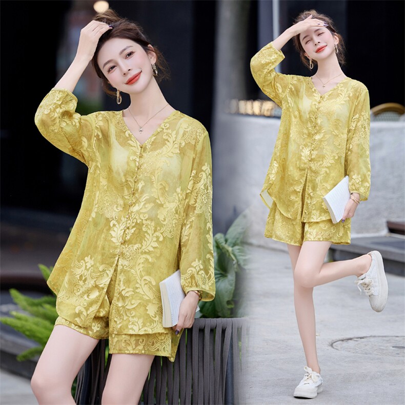 2025夏装新款新中式提花两件套，女装套装/套裙，曼琳思菲